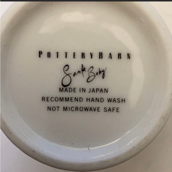 (1) SANTA BABY CHRISTMAS Holiday Coffee Mug Tea Cup Pottery Barn Sleeping Car - Picture 5 of 6